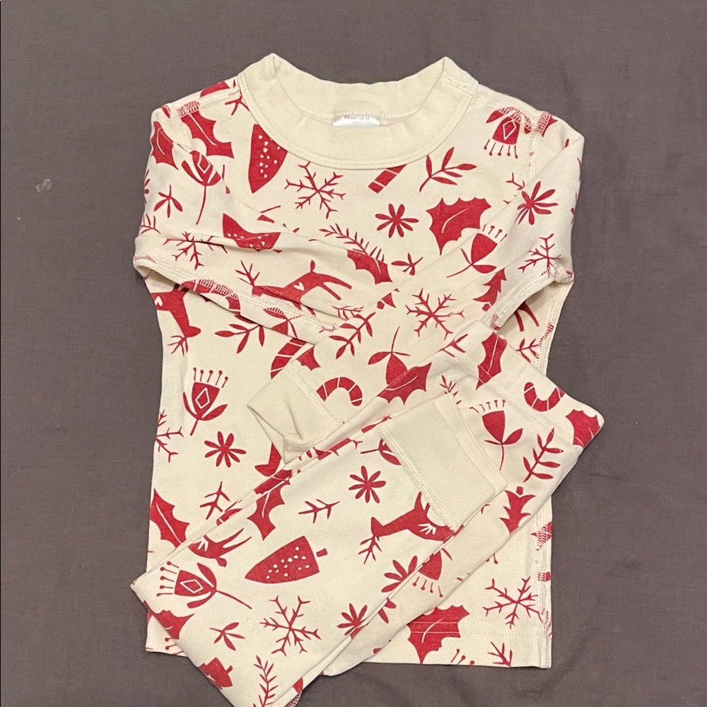 Hannah Anderson Red and Cream Christmas Patterned Pajama Set